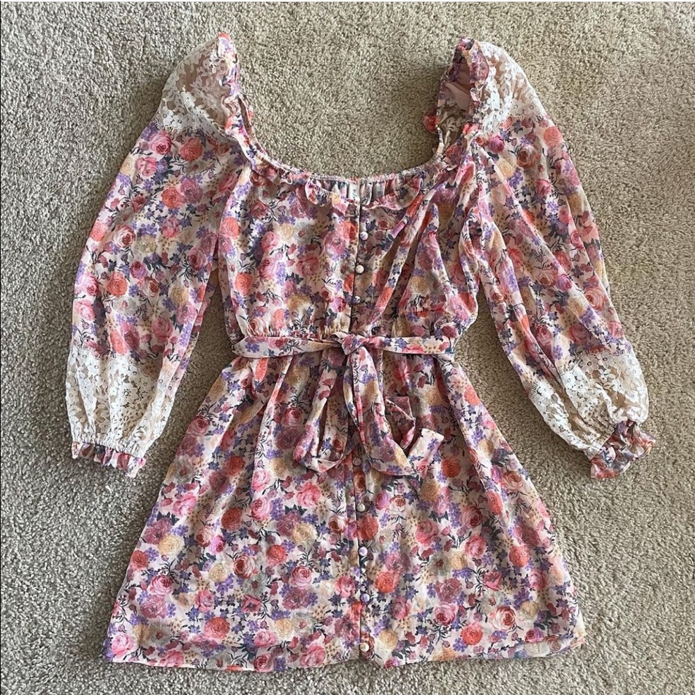 For Love & Lemons sheer floral dress/robe - Picture 3 of 8